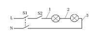 图示的电路中，在开关S1和S2都合上后，可触摸的是____。